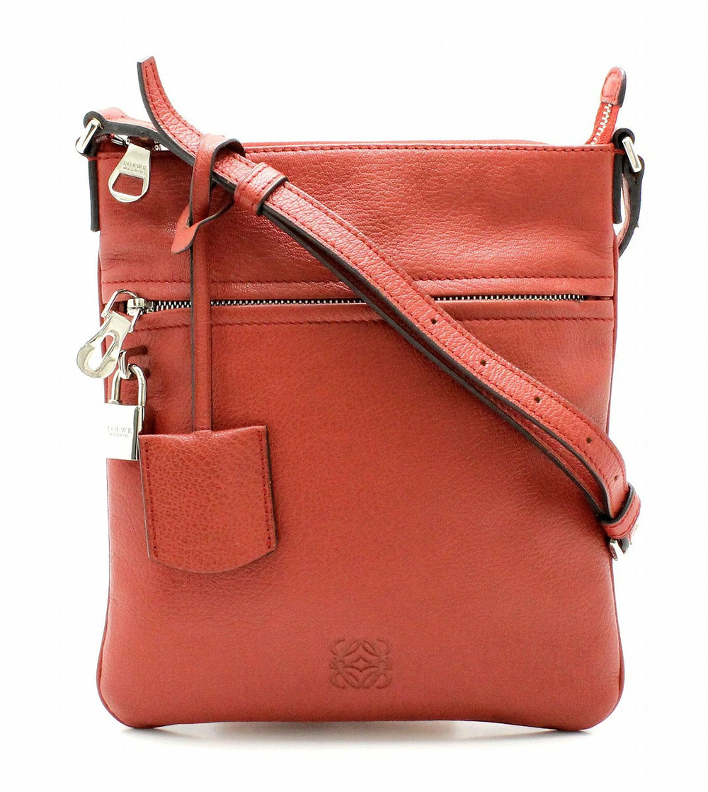 Loewe Body Bag Crossbody Leather Red